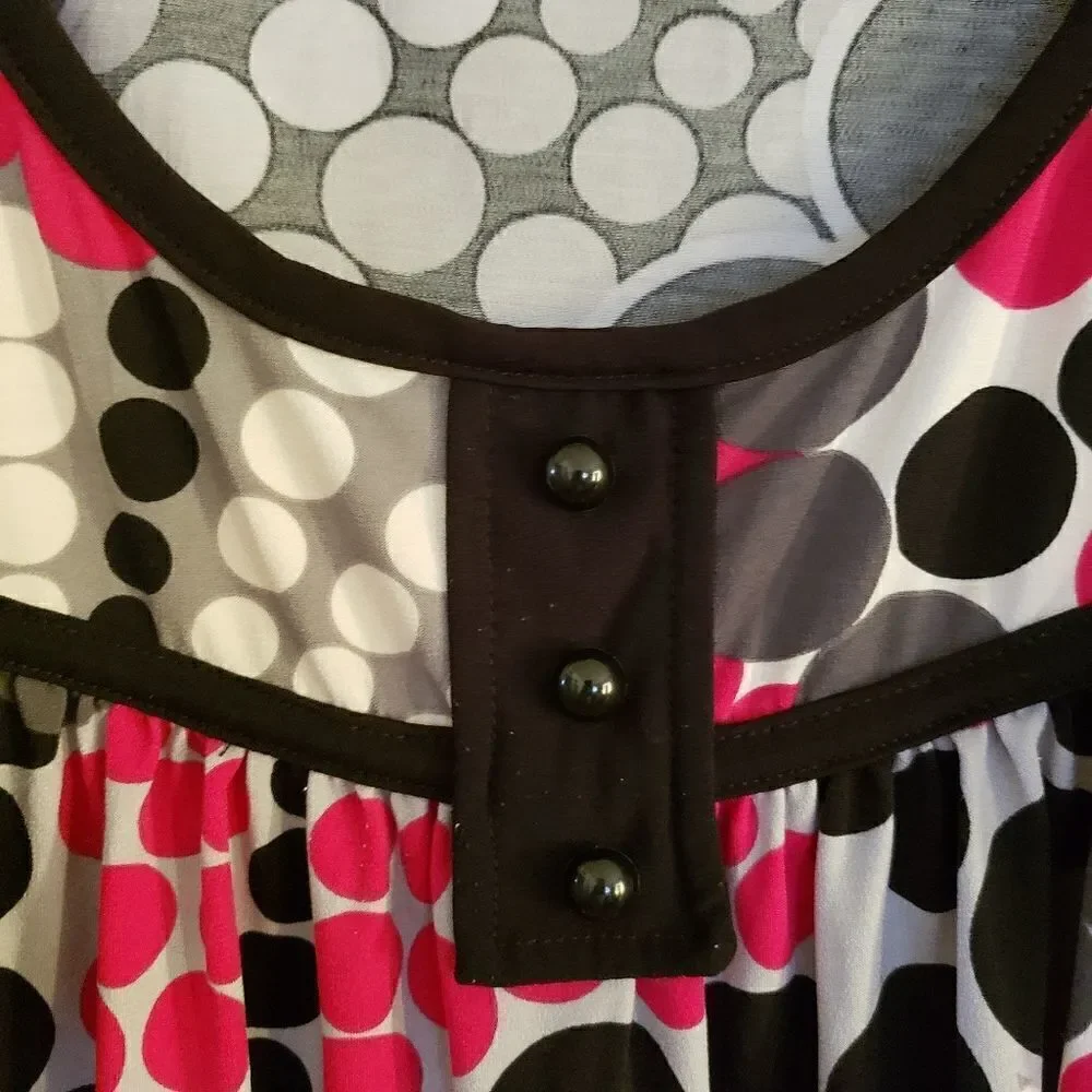 CDW Creative Design Works Cicle Patterned Scoop Neck Blouse - Picture 4 of 7